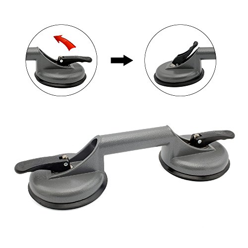 Forever Speed 2x Saugheber Aluminium Suction Lifters Glass Suction Vacuum Lifter 120 mm max.100kg mit 2 Saugnäpfen - 2