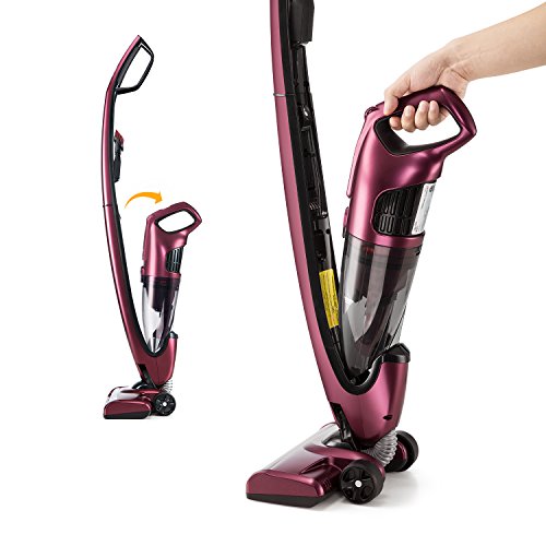 comprare on line PUPPYOO Scopa Elettrica senza Filo Aspirapolvere Senza Sacco per Casa,Ricaricabile Batteria a Litio 2200mhA,Rosso［Vendita Diretta da Produttore con Garanzia］ prezzo