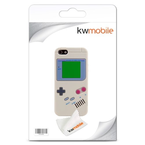 kwmobile Funda para Apple iPhone SE   5   5S - Carcasa Protectora de  Silicona  y dise  o Game Boy - Cover  Trasero  de m  vil
