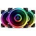 Produktbild anidees AI Aureola 140 mm RGB-Lüfter für Gehäuselüfter, CPU-Kühlerlüfter, Wasserkühler, 3er-Pack mit Fernbedienung - RGB (AI-AUREOLA14)