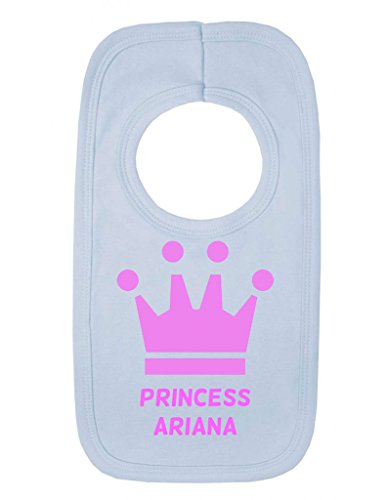 Personalised Princess Name Pink Crown Customise With Name Cute Unique Pullover Baby Bib