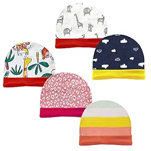The Baby CRY Baby caps for Newborn, 100% Cotton - Soft Baby Beanies Cap, Kids Hat for Infants Boys and Girls for Winter Unisex Cap (0-6 Months, Pack of 3)
