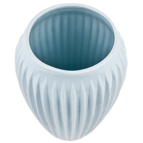 Vase Vertigo Stripes Design Porzellan blau Gefäß (23x16x16cm) - 2