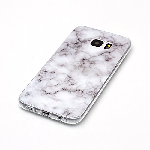 Cozy Hut Für Samsung Galaxy S7 Edge Handyhülle mit Marmor / Marble Design(grau / weiß) | Handytasche | | Schale | | Hülle | | Case | Handy-etui | TPU-Bumper | Soft Case | Schutzhülle Cover für den optimalen Schutz ihres Samsung Galaxy S7 Edge (5,5 Zoll) – Rauch weißer Marmor - 3