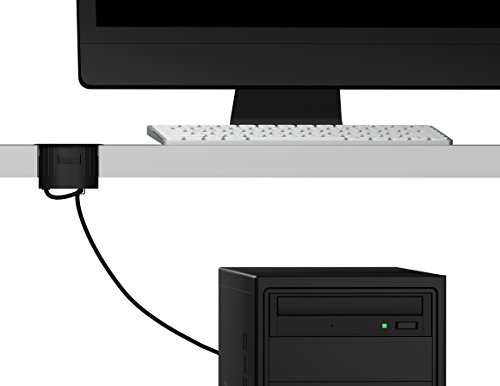 Icy Box IB-Hub1404 Tisch-Hub (60 mm) zum Einbau, 2x USB 3.0, 1x Type-C, Ladefunktion, SD-Kartenleser, LED-Display, Kabeldurchführung, schwarz - 6