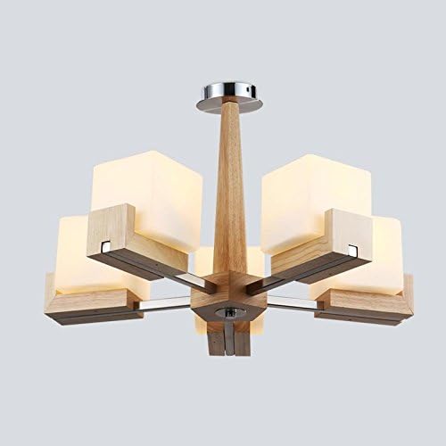 MSAJ-Modern and simple Chinese solid wood chandelier Nordic American country led chandelier dining room/bedroom/living room chandelier , suction tip [to send 3 watt led bulb]