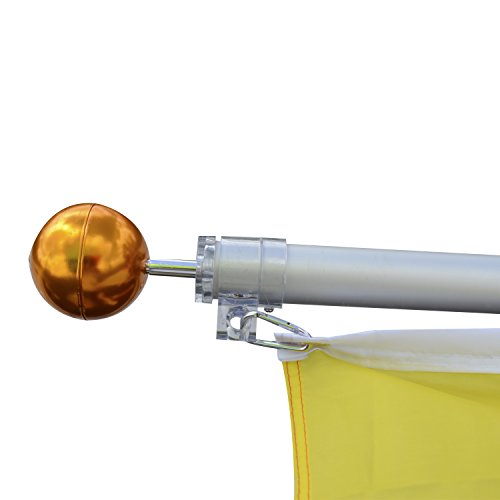 Outsunny® Alu Fahnenmast Flaggenmast Deutschlandfahne Staatsflagge Nationalflagge Fahne L150 x W90cm 6,5/4/2m mit/ohne Mast (L150 x W90cm/ 6,5m) - 4