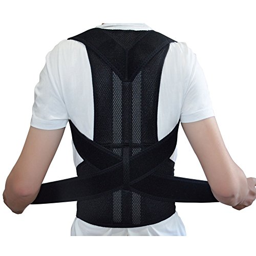 Soporte de la espalda – ajustable Lumbar espalda cinturón apoyo corsé postura Corrector magnético corrección tirantes soporta hombro corrector - XL