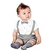 Produktbild Jungenkleidung, Sonnena 2pcs Baby Kleikind Junge Kurzarm Krawatte T-Shirt Hemd+ Kurz Bib Hose Pants Outfit Set Tägliche Baumwolle Bekleidungssets Sommerkleidung Set Kindermode (3 Jahre, Grau)