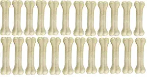 PSK PET MART Dog Rewhide Chew Bone Food for Dog 3 inches - Pack of 24 Bones