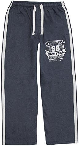 Pierre Roche Mens Plus Size Embroidered Logo Casual Jogging Pants Denim-Grey 5XL