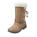 Produktbild Geili Damen Halbschaft Stiefel Warme Fell Winterstiefel Schneestiefel Gefüttert Wasserdicht Flach Stiefel Martin Boots Übergrößen Outdoor Schnürstiefel