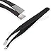 PTL® Eyebrow tweezers Professional slanted Curved hair remover saloon quality Black