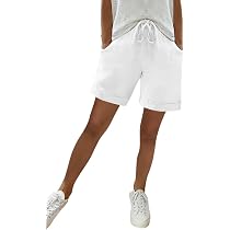 Bermuda Femme Oversize En Coton Et Lin - Taille élastique, Confortable, Idéal Pour L'été