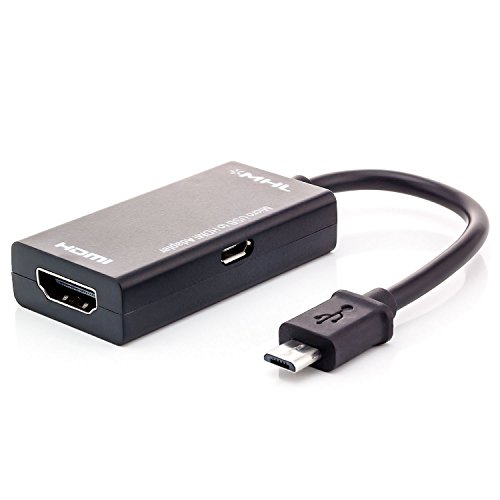 Saxonia MHL zu HDMI Adapter für Smartphones, Tablets (Micro-USB 5 polig) Full HD Bild + Tonübertragung Schwarz *Beschreibung beachten*