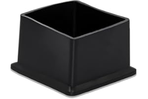 Flyshop Tapas para Patas de sillas, Fundas de Mesa, Protectores de Suelo de PVC, Patas cuadradas, 4 Unidades, 45 x 45 mm, 1-3/4" x 1-3/4", Color Negro