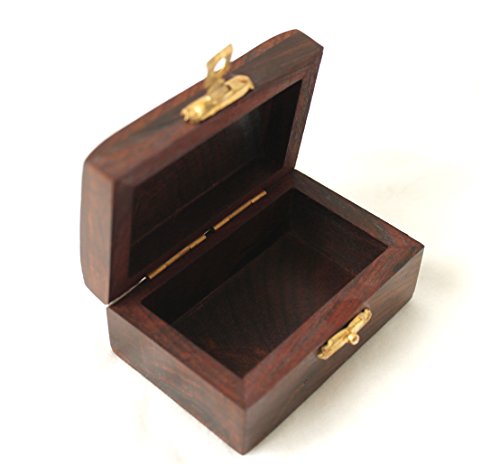 kleine Box Holz / Messing 7,5 x 5 x 3,7 cm Geschenkbox - 2