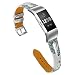 Produktbild Für Fitbit Charge 2 Uhr Intelligent Uhr Smart Watch Ersatz Sport Deluxe Leder Hohldruck Uhrenarmband Armband Handgelenk Bügel für Herren Damen (Weiß)