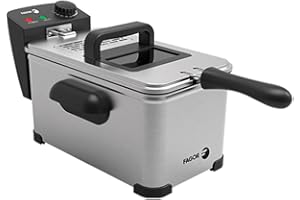 FAGOR Friggitrice elettrica modello Pro da 2 litri e 2000 W. Realizzata in acciaio inox. Vaschetta rimovibile adatta per lavastoviglie.