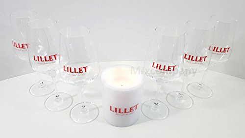 Preisvergleich Produktbild Lillet Set - 6x Weingläser + Kerze