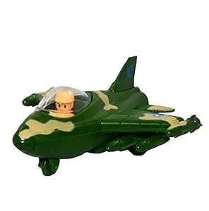 TOYMANIA Military Fighter Jet Plane Toy for Kids. | Push and GO Fighter Jet Plane Toy. (Green)