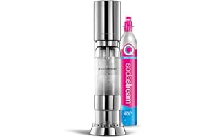 SodaStream ensō Machine Premium à Eau Pétillante et Soda | Pack 1 Bouteille 1L Compatible Lave-Vaisselle | Finition Acier Inoxydable
