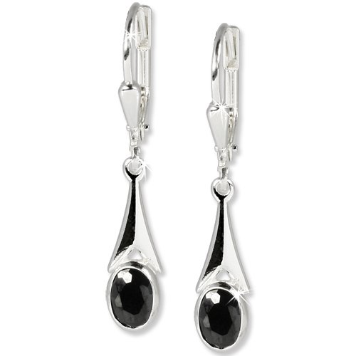 Silberdream Damen-Ohrhnger Stein Schwarz 925 Silber Sdo514S