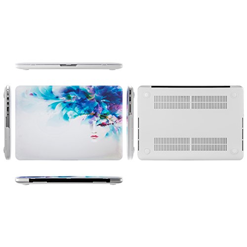 E-Tree MacBook Pro 13 Retina Hülle Schale, Ultra Slim Hartschale Tasche Cover Shell, Tastatur Abdeckung Schutzhülle für Apple MacBook Pro 13.3 Zoll mit Retina Display Modell:A1502 und A1425 – Blaues Blumen - 2