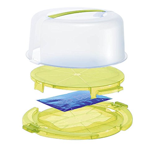 Rotho Torten-Glocke Transport-Box Kuchen-Box + Kühlakku ca. Ø 29,5cm Gelb - 3