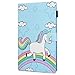 Produktbild Mlorras Amazon Kindle fire HD 10 2017 Hülle, Ultra Slim Leather Case Stoßfest Smart Schutzhülle, Premium Folio Kunstleder Schutzhülle mit Auto Sleep/Wake Funktion Regenbogen Einhorn