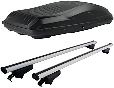 G3 VW30H13+AZ03060030 - ROOF BOX REEF 580 + ALUMINUM ROOF RACKS CLOP FOR CARS WITH ROOF RAILS
