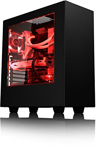 VIBOX Voxel GL570-145 Gaming PC – 4,2GHz Intel i5 Quad Core CPU, GTX 1070, leistungsfähig, Wassergekühlter Desktop Gamer Computer mit Spielgutschein, Rot Innenbeleuchtung, lebenslange Garantie* (3,8GHz (4,2GHz Turbo) Intel i5 7600K Kabylake Quad 4-Core Prozessor CPU, Nvidia GeForce GTX 1070 8GB Grafikkarte, 8GB Crucial Ballistix 2400MHz RAM, 1TB HDD Festplatte, Alphacool Eisbaer Wasserkühler, 500W 85+ Netzteil, NZXT Gehäuse, Z270 Mainboard, Ohne Windows Betriebssystem) - 3