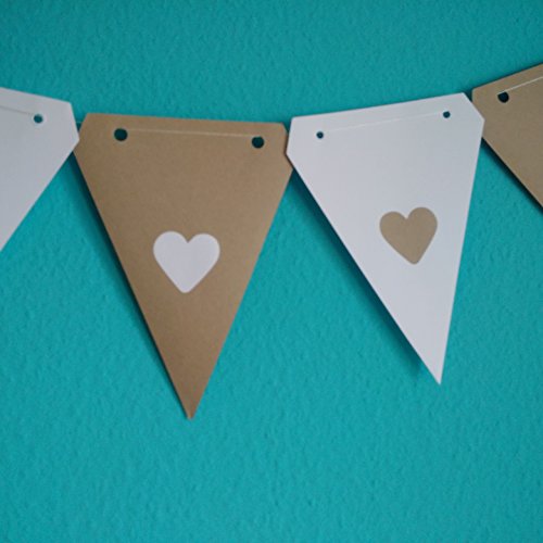 2 m Papier Wimpelkette/Party Hochzeit Deko Herzen GLAMOUR Girlande 22.031 - 3