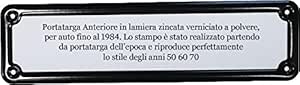 Portatarga Anteriore Nero Per Auto Fino Al 1985 | Cornice In Metallo Verniciato A Polvere - Foto 6