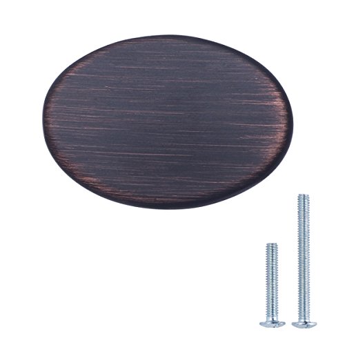 AmazonBasics - Pomo de armario redondo y plano, 3,66 cm de diámetro, bronce antiguo - paquete de 10