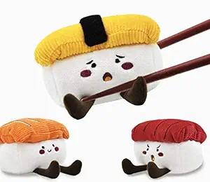 HugSmart Pet - Foodie Japan Sushi | Squeaky Soft Plush Dog Toys for Small Dogs | Puppy Toys for Teething Small Dogs | Dog Food Toy for Small Medium Dog(3 Pack)