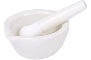 FIICO MAGELIYA Mortero de Porcelana y Maja de Especias Molinillo de Hierbas Mezclador Juego de trituradora de Cuenco de molienda