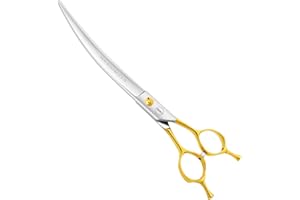 HASHIMOTO Gebogene Schere für große Hundepflege, 20,3 cm, entworfen für professionelle Hundefriseure oder Familien-Heimwerker.