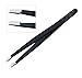Professional Eyebrow tweezer Straight plucker hair remover Tweezerette (BLACK)