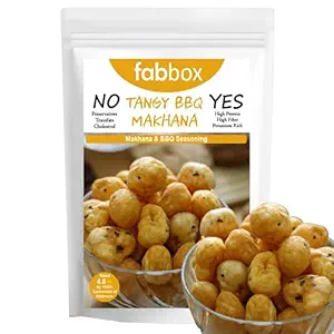 fab box Tangy Barbeque Makhanas High Protein Sugar Free Evening Snack for Kids and Adults-70 Gms