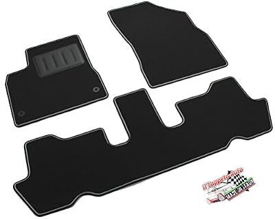 Il Tappeto Auto Le tapis voiture, sprint00609, Tapis Moquette noire antidérapant, bord bicolore, salvatacco renforcé en caoutchouc, C4 Picasso/Grand Picasso 5 places 2007 > 2013.