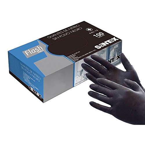 Santex 2000 Internacional - Guante nitrilo desechable s/polvo negro 100unid xg