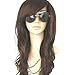 MelodySusie Dark Brown Long Full Curly Wavy Glamour Wig with Cap and Comb