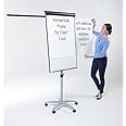 Wonderwall Mobile Magnetic Flipchart Easel with Integral Dry-Wipe Whiteboard and 2 Extendable arms - Ideal for Education, Training & Office presentations