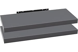 WOLTU Estanteria Pared Flotante, Juego de 2 de Madera de MDF, para Salón, Cocina, Pasillo RG9318dgr-2