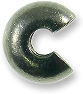 5mm Crimp Cover Findings - Black Plated - 50pk