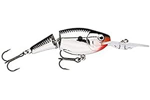Rapala - Leurre de Pêche Jointed Shad Rap - Matériel de Pêche avec Corps Léger et Résistant - Leurre Pêche d'Eau Douce - Fabriqué en Estonie - Prof de Nage 2.1-4.5m - Taille 9cm / 25g - Chrome