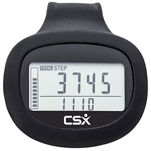 CSX Kleiner 3D Schrittzähler Fitness Aktivitätstracker mit Clip, P341, Schwarz
