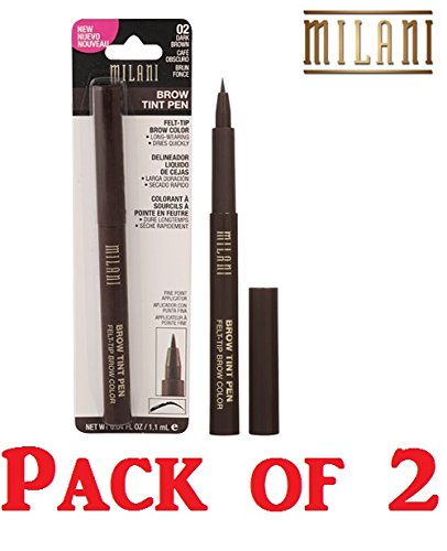 Milani Brow Tint Pen, 02 Dark Brown (Pack Of 2)