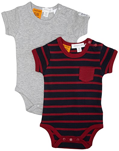 Pumpkin Patch Baby Boys' 2-Pack Short Sleeve Bodysuit, Orion Blue, 0-3 Months